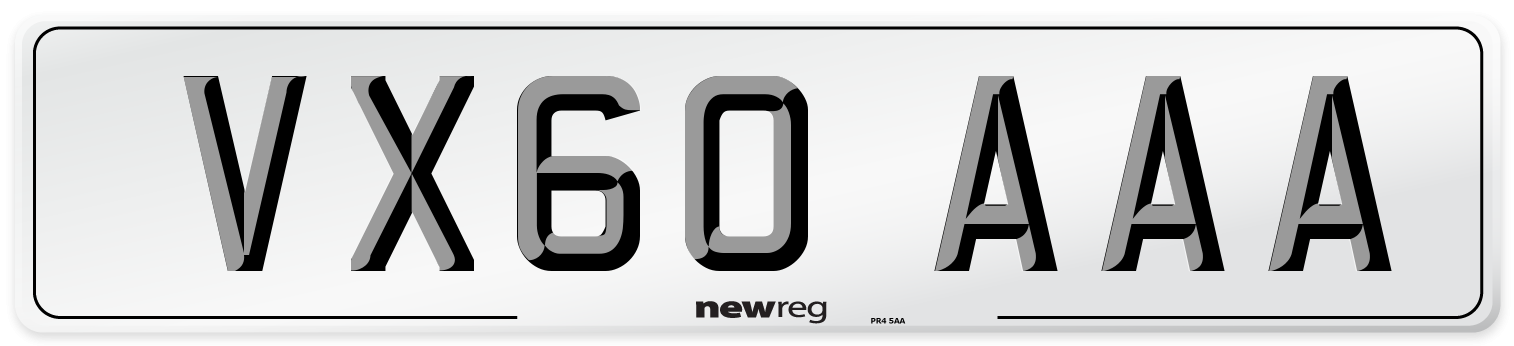 VX60 AAA Number Plate from New Reg